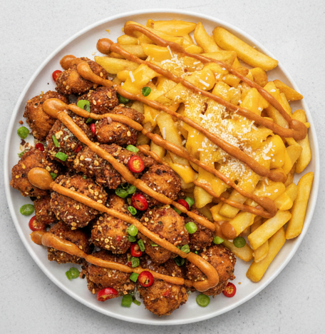 Salt & Chilli Chicken With Chips & Cheese 